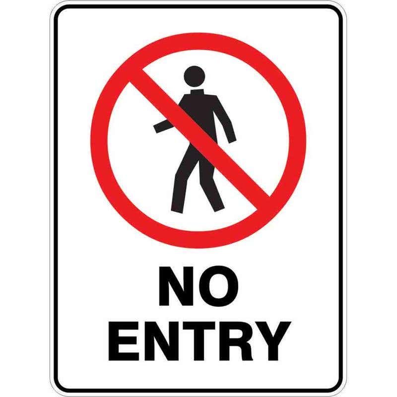 Sign NO ENTRY 300 x 225mm Fluted 60036909 PNENT3022F