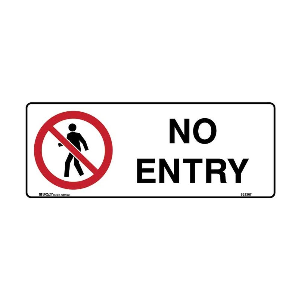 Sign NO ENTRY 450 x 180mm Poly 90038749 835244