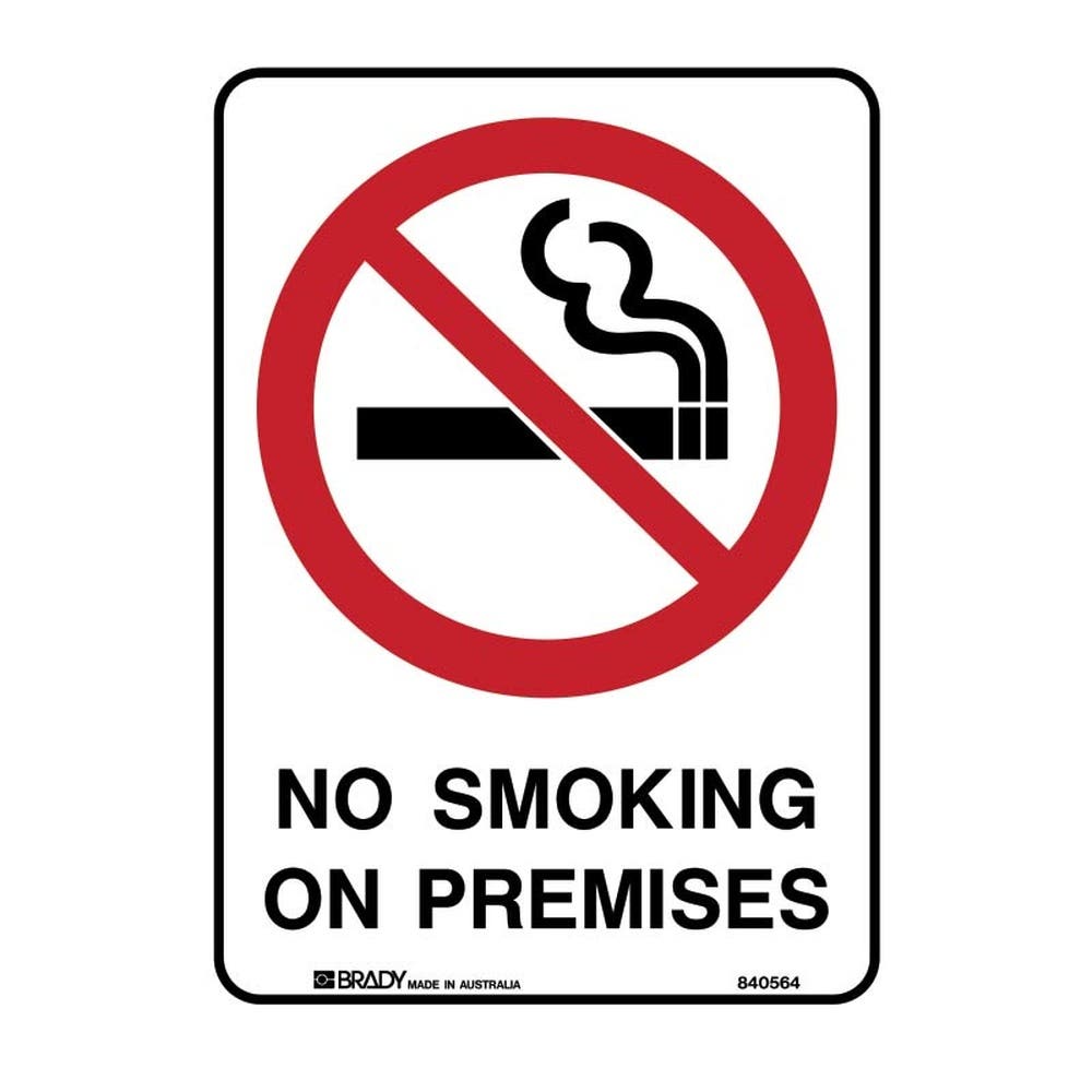 Sign NO SMOKING ON PREMISES 300 x 450mm Metal 90038942 840561