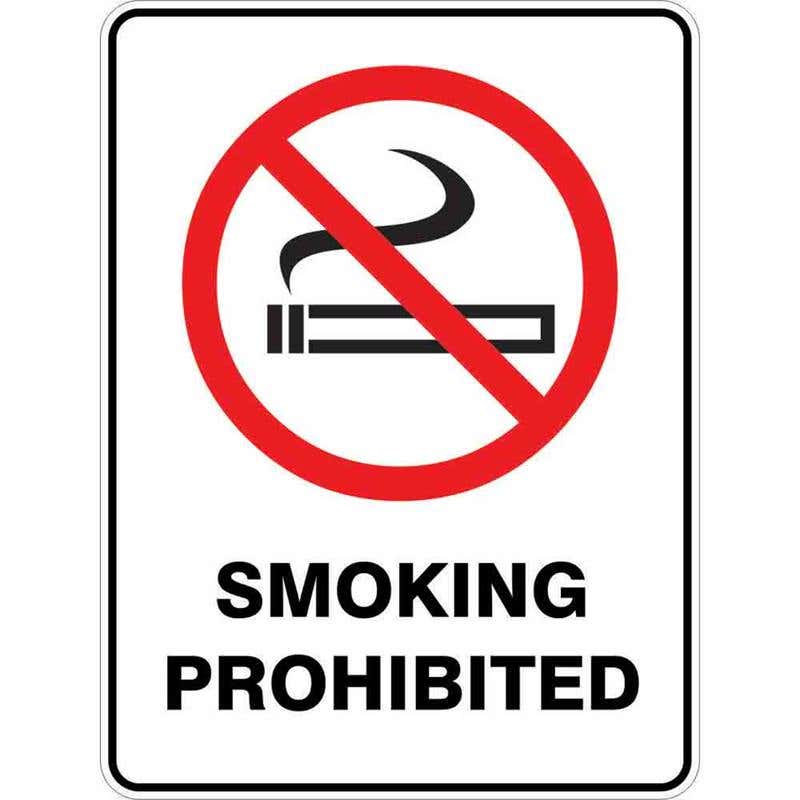Sign SMOKING PROHIBITED 300 x 225mm Fluted 60037003 PSPRO3022F