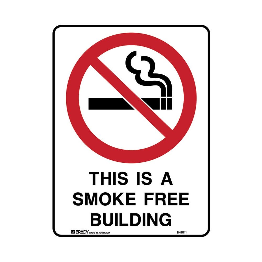 Sign THIS IS A SMOKE FREE BUILDING 225 x 300mm Metal 90038989 841012