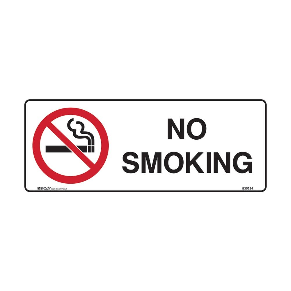 Sign NO SMOKING 450 x 180mm Poly 90038995 835234