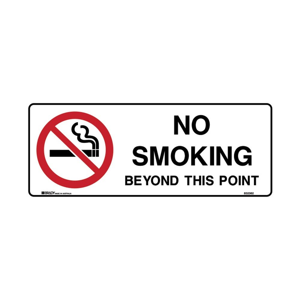 Sign NO SMOKING BEYOND THIS POINT 450 x 180mm Metal 90039002 832362