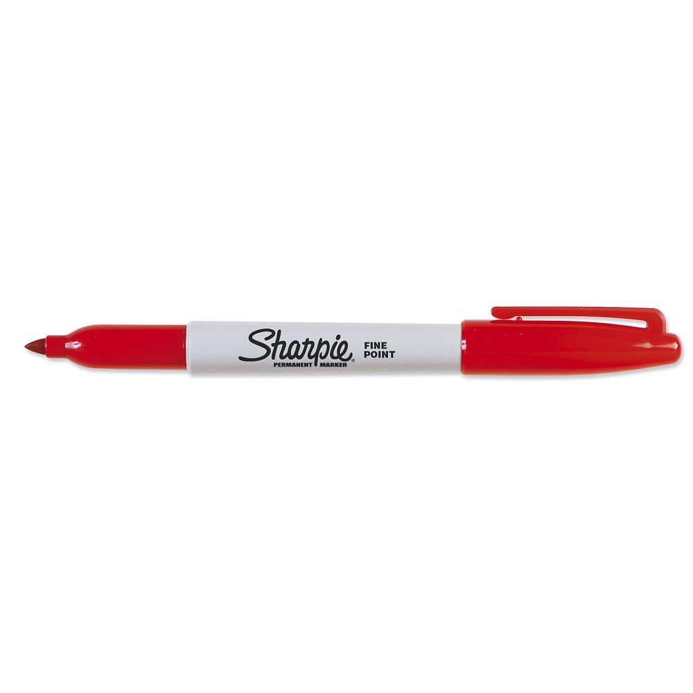 Sharpie Marker Fine Permanent Bullet Point 1mm Pack 12 Red 9005797 25041