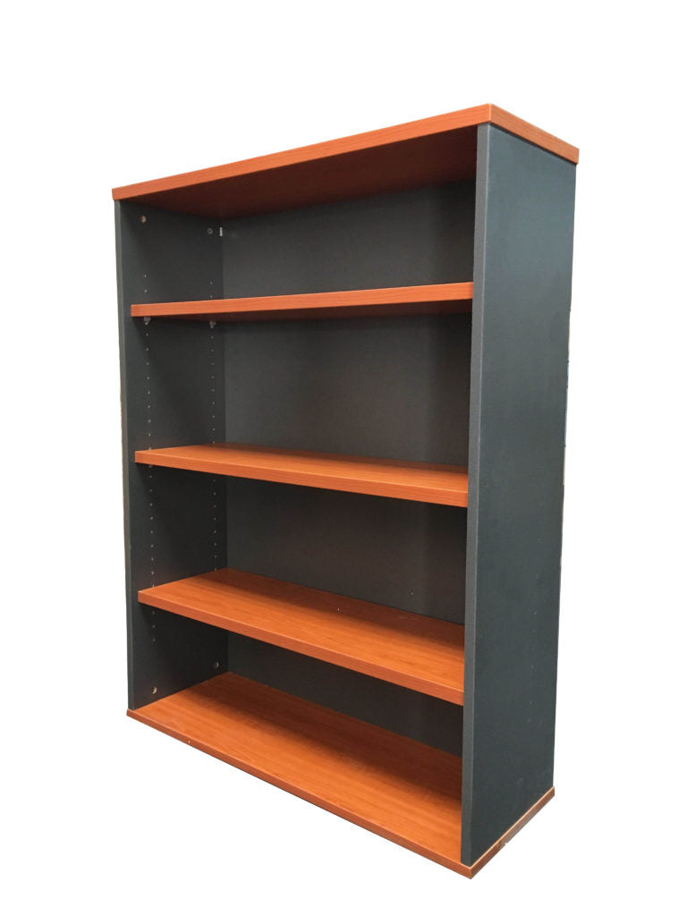 Rapid Bookcase Open 1200X900X315 Cherry / Ironstone_9006868_CBC12 C/I
