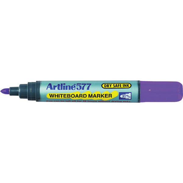 Artline 577 Whiteboard Marker Bullet Point 3mm Box 12 Purple_9006869_157706