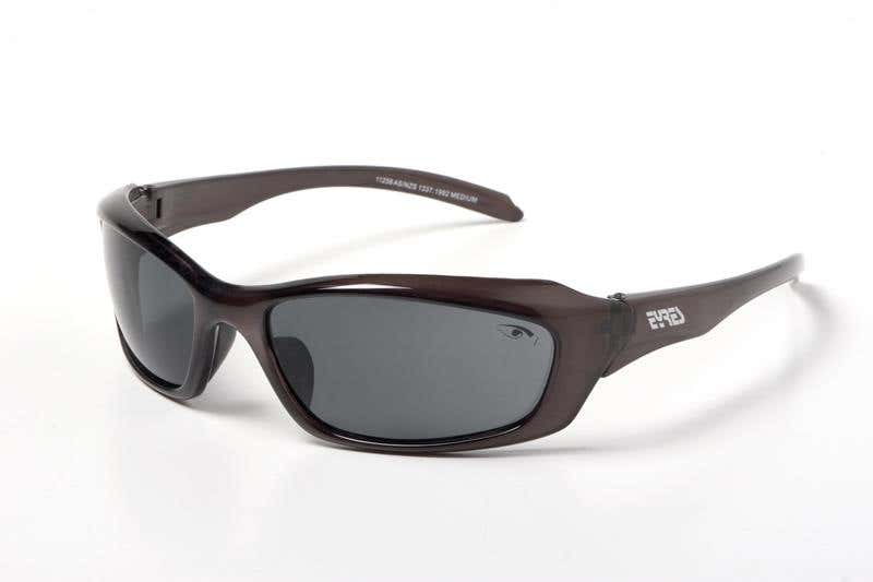 Glasses Grey Polarised Lens Crystal Charcoal Frame Med Impact Razor Eyres 90080328 702-C8-PGBAR