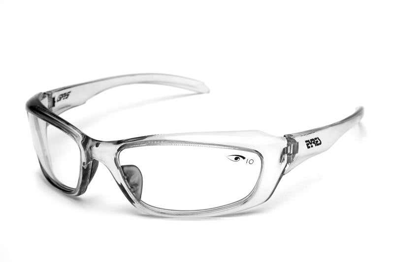 Glasses Clear Lens Crystal Smoke Frame Med Impact Razor Eyres 90080489 702-CS-CL