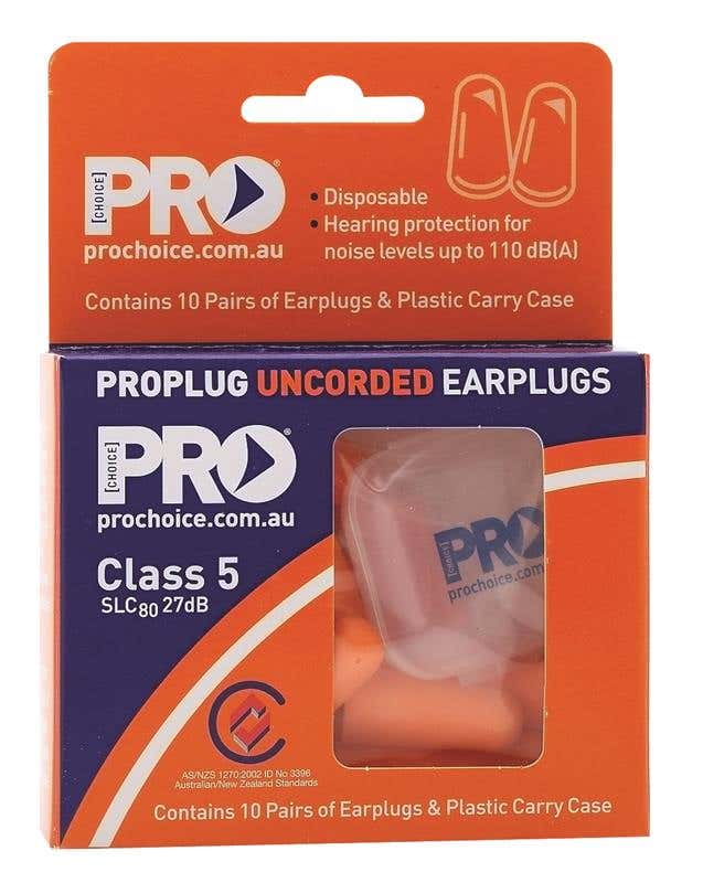 Earplugs Uncorded 27dB Class 5 Disposable ProPlug Prochoice Pk 10pr 90090141 EPOU-10