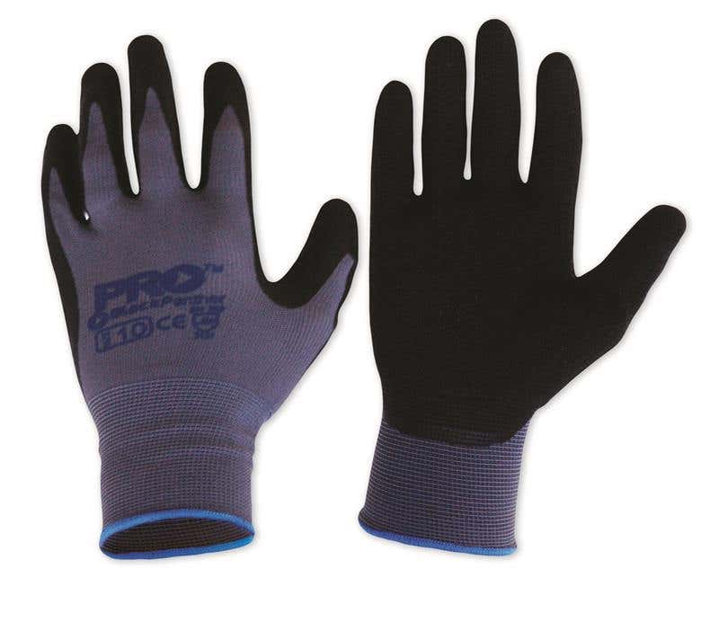 Gloves Black Panther Nylon Latex Dip Size 10 ProChoice 90118278 LN10