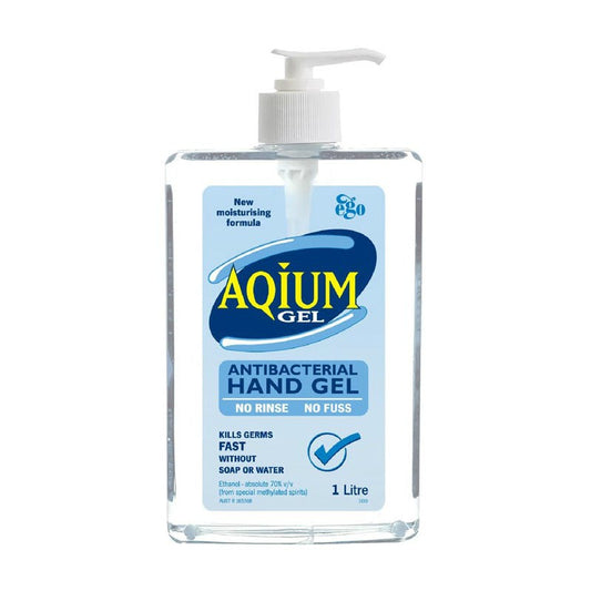 Hand Sanitiser Anti-Bacterial Gel Aqium 1L Ego 90120187 12147