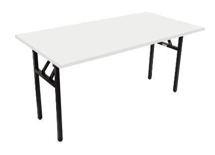 Rapid Folding Table Steel Black Frame 1800X750 White Top 9012997 FFT1875 NW