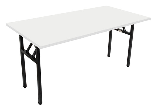 Rapid Folding Table Black Steel Frame 1500X750 White Top_9013000_FFT1575 NW