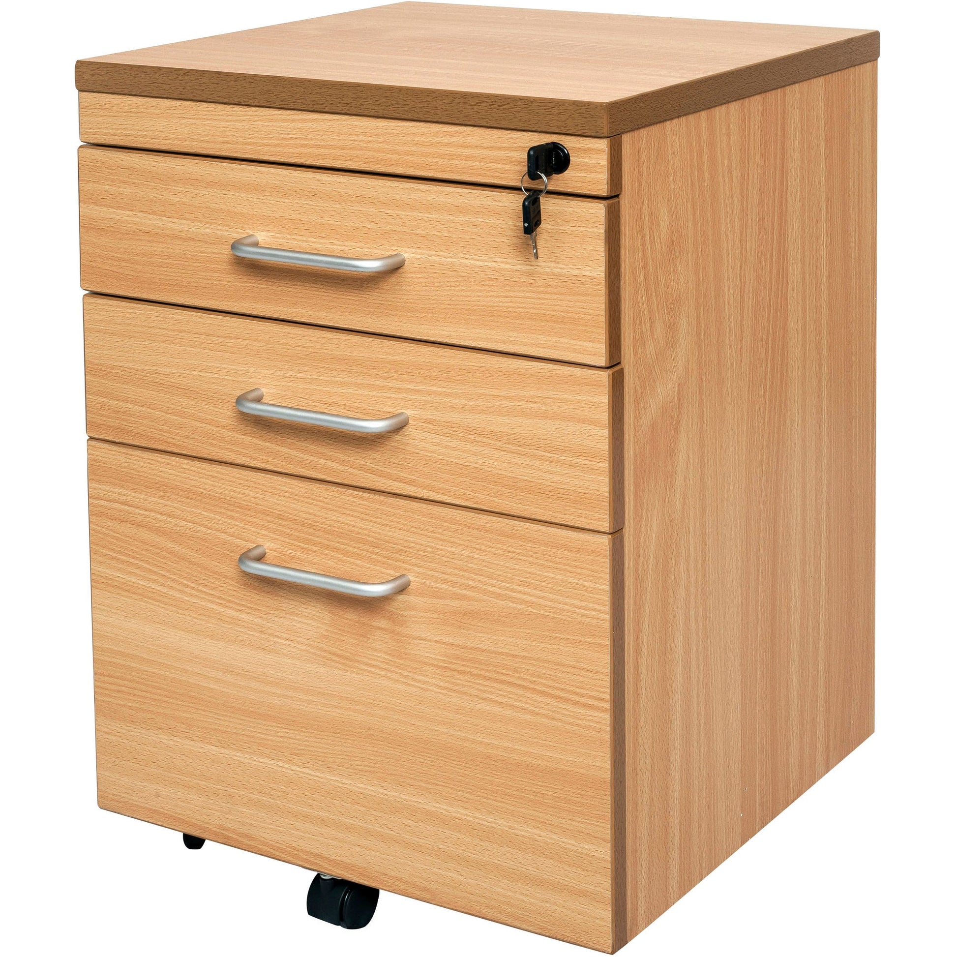 Rapid Span / Vibe Mobile Pedestal 2 Drawer/1 File Lockable Beech 9013016 SPMP3 B