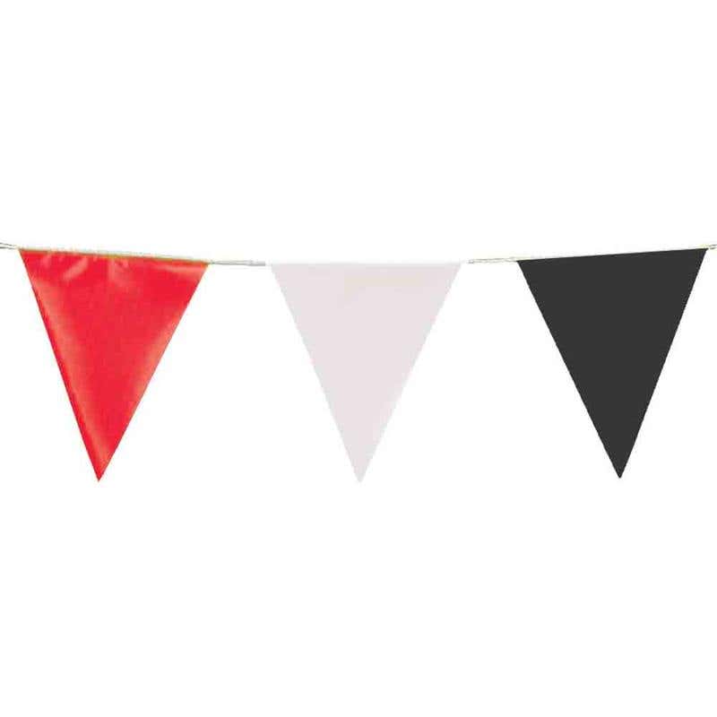 Safety Bunting Flag Red/White/Black 30m 90160696 BUNRWB30