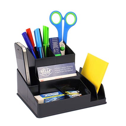 Italplast Desk Organiser I35 Plastic Black 9017699 17803