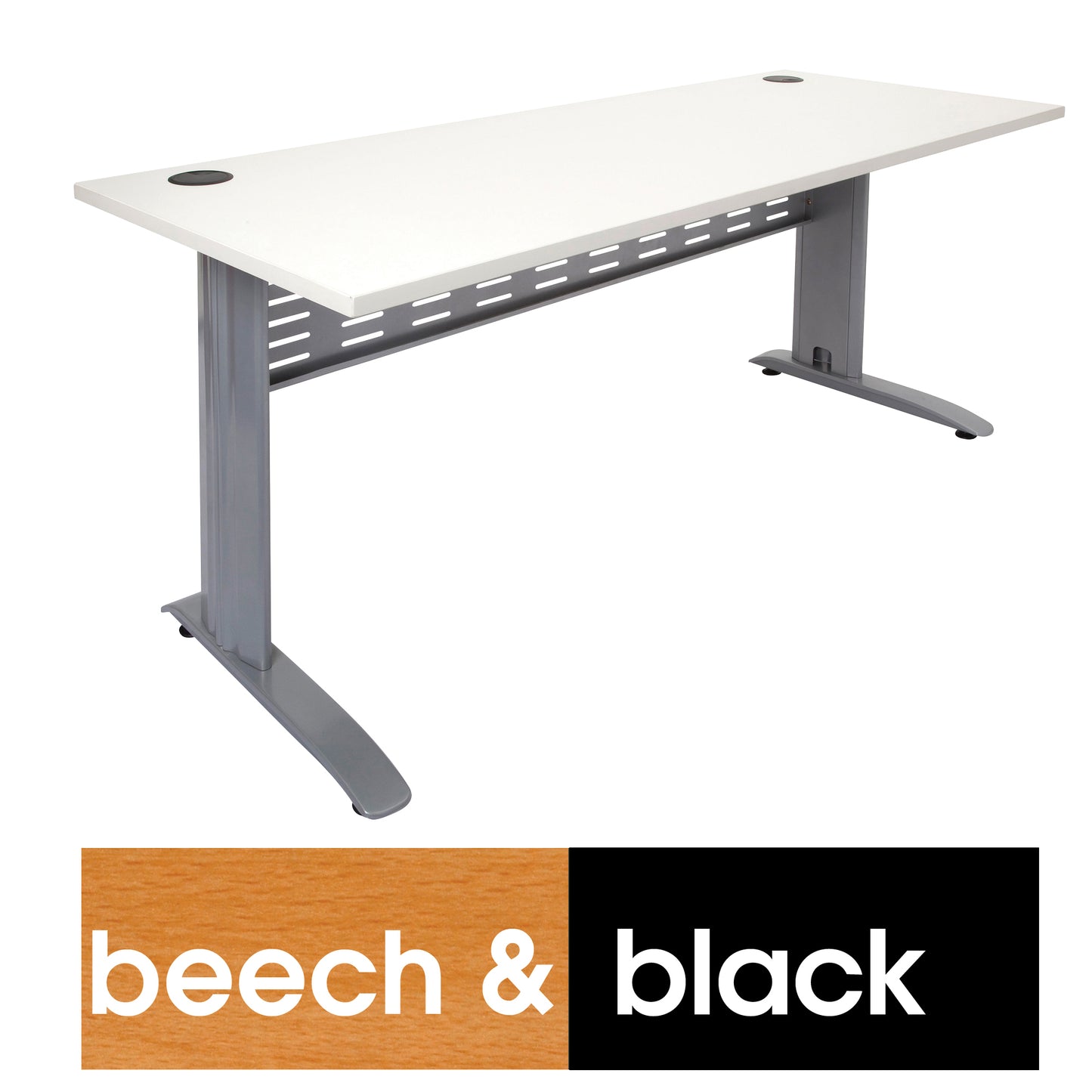 Rapid Span Desk 1800X700 Black Metal Frame With Modesty Panel Beech_9019439_RSD1877M BB