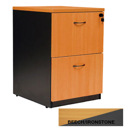 Rapid Mobile Pedestal 2 File Drawer Lockable Beech/Ironstone_9019454_CMP2F B/I_NLA