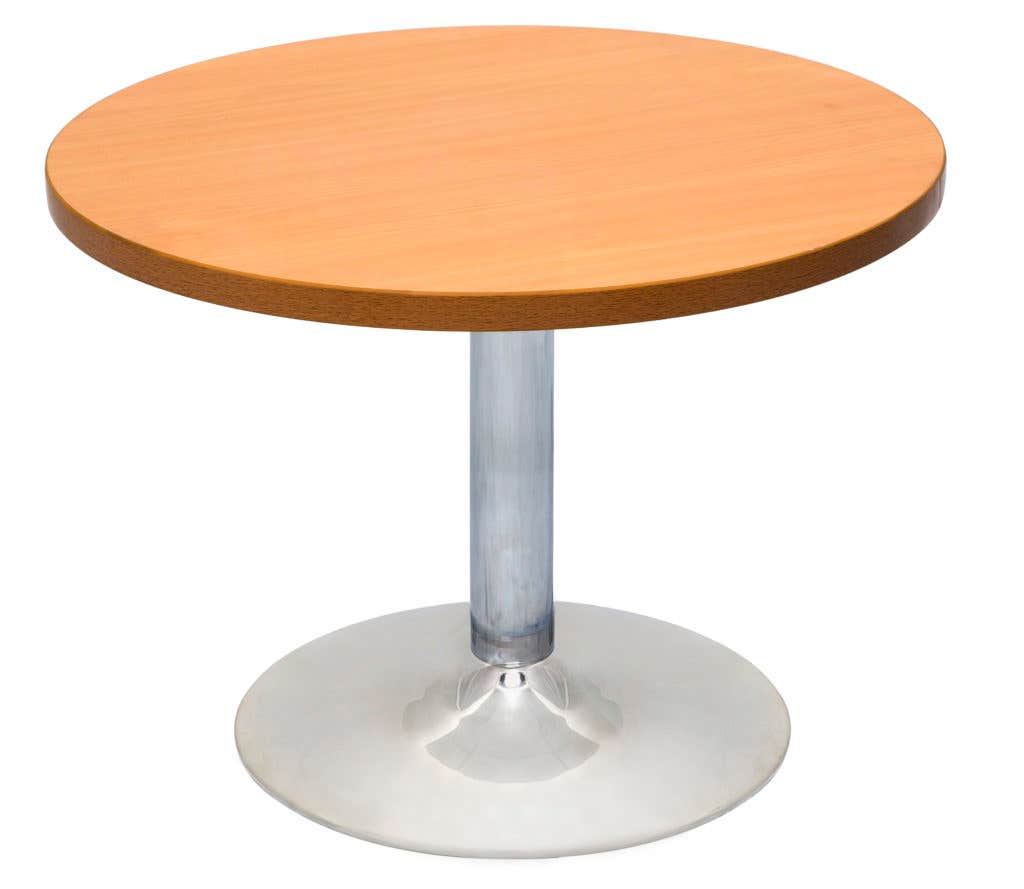 Rapid Round Coffee Table 600Mm Chrome Base 425H Beech 9019484 CCT6 B/SS