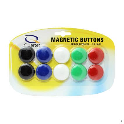 Button Magnets 30mm Assorted Colours 10 Pack 9019521 QTTMB30ASSTD