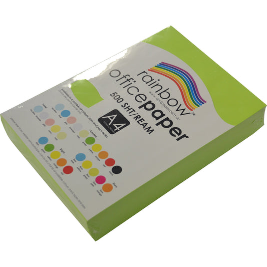 Rainbow Paper A4 75gsm Fluro Colours Fluro Green Ream_9023510_49463