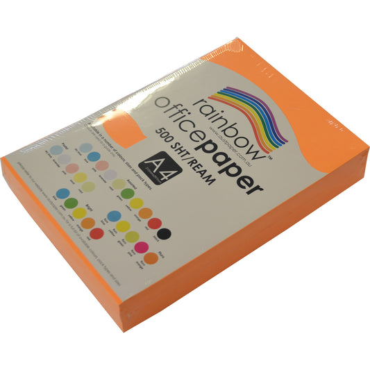Rainbow Paper A4 75gsm Fluro Colours Fluro Orange Ream_9023511_49464