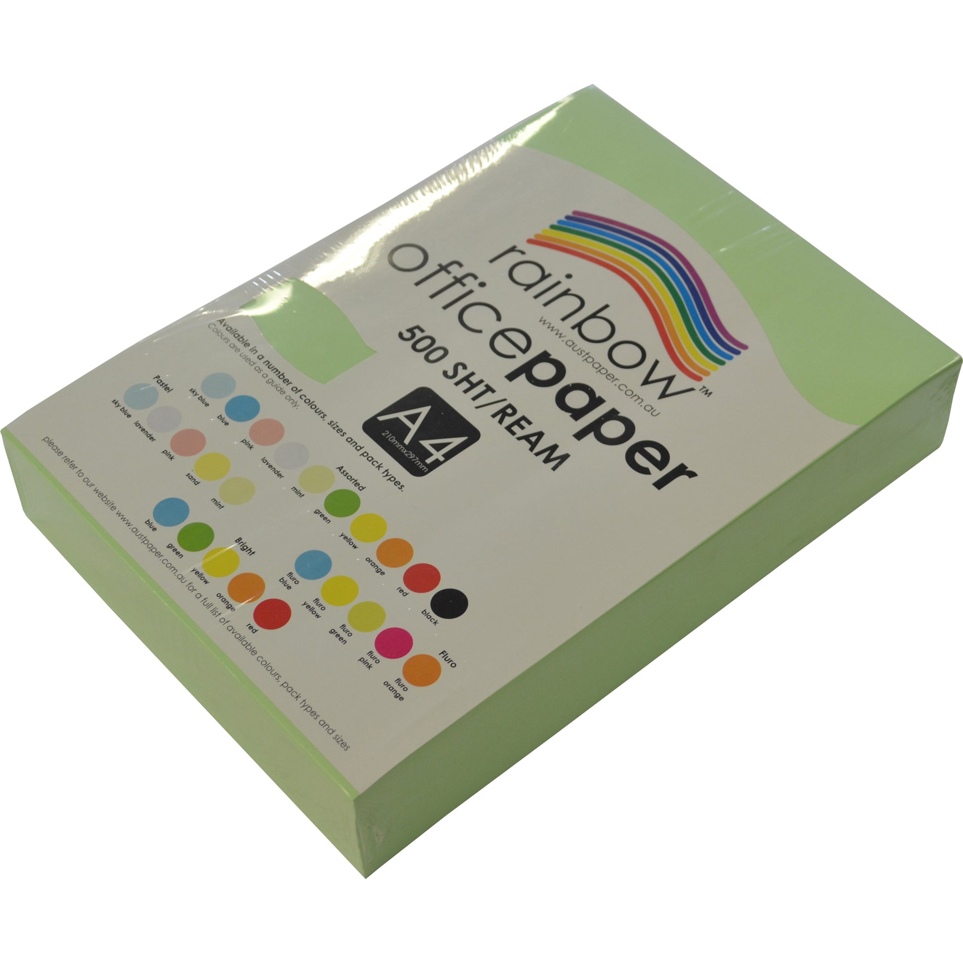 Rainbow Paper A4 80gsm Pastel Colours Mint Ream_9023519_43925