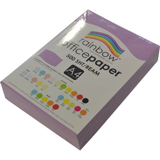 Rainbow Paper A4 80gsm Pastel Colours Lavender Ream_9023522_43924