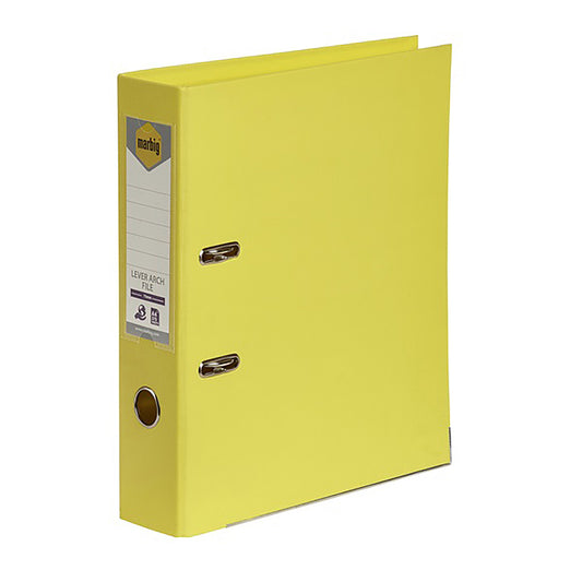 Marbig PE Linen Lever Arch File A4 Yellow_9023680_6601030