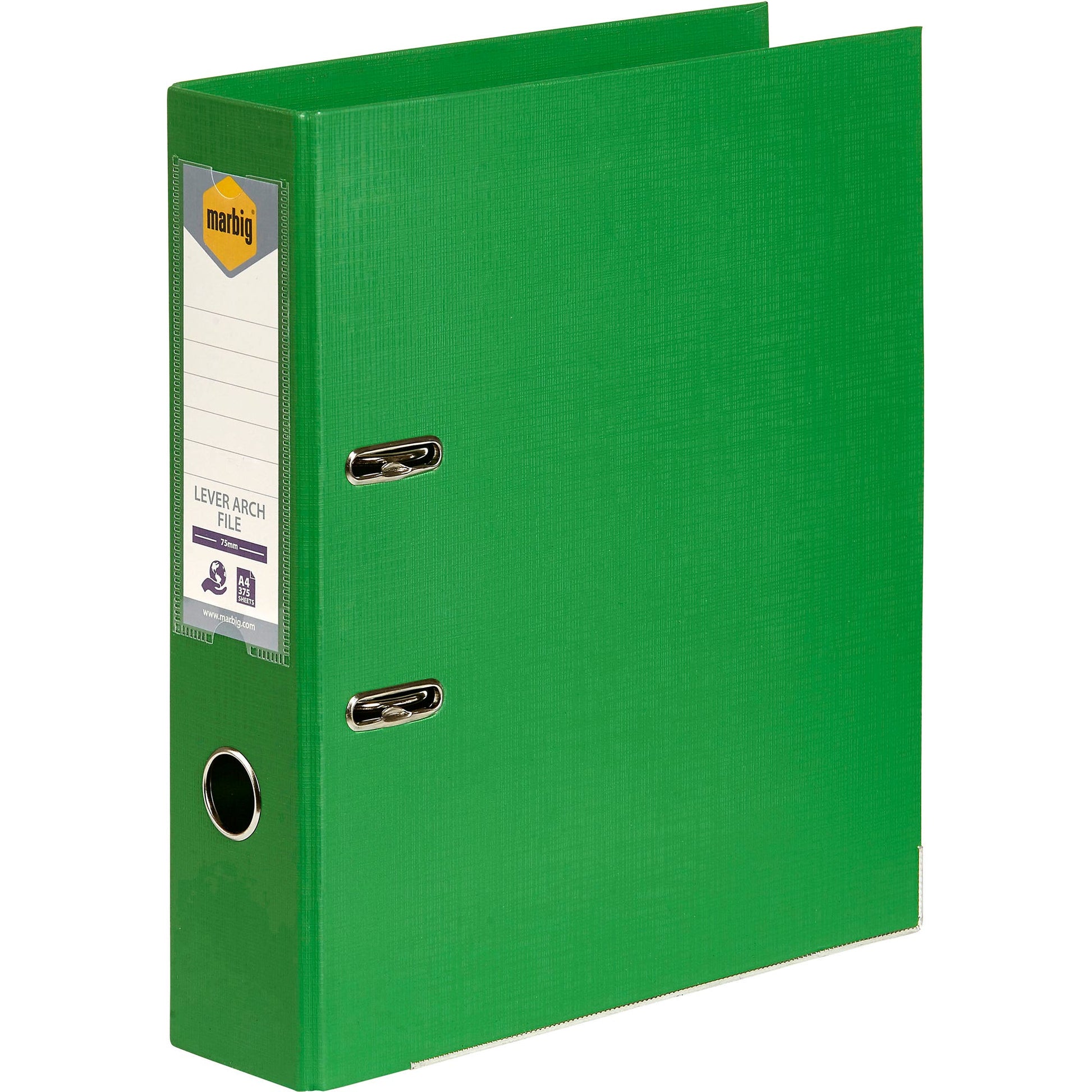Marbig PE Linen Lever Arch File A4 Green 9023681 45198