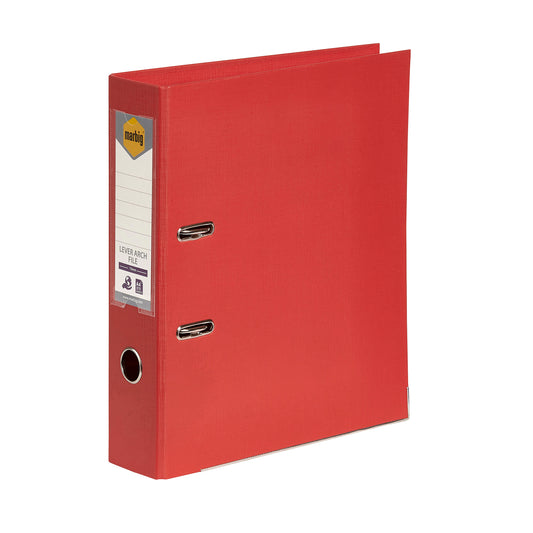 Marbig PE Linen Lever Arch File A4 Bright Red_9023682_45205