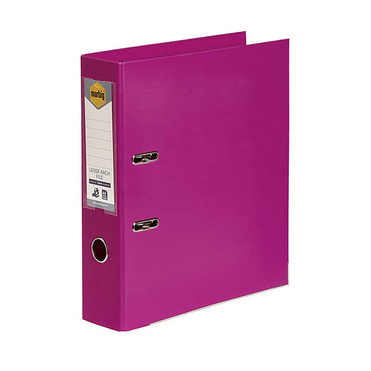 Marbig PE Linen Lever Arch File A4 Pink_9023683_6601009
