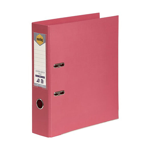 Marbig PE Linen Lever Arch File A4 Coral_9023686_6601029