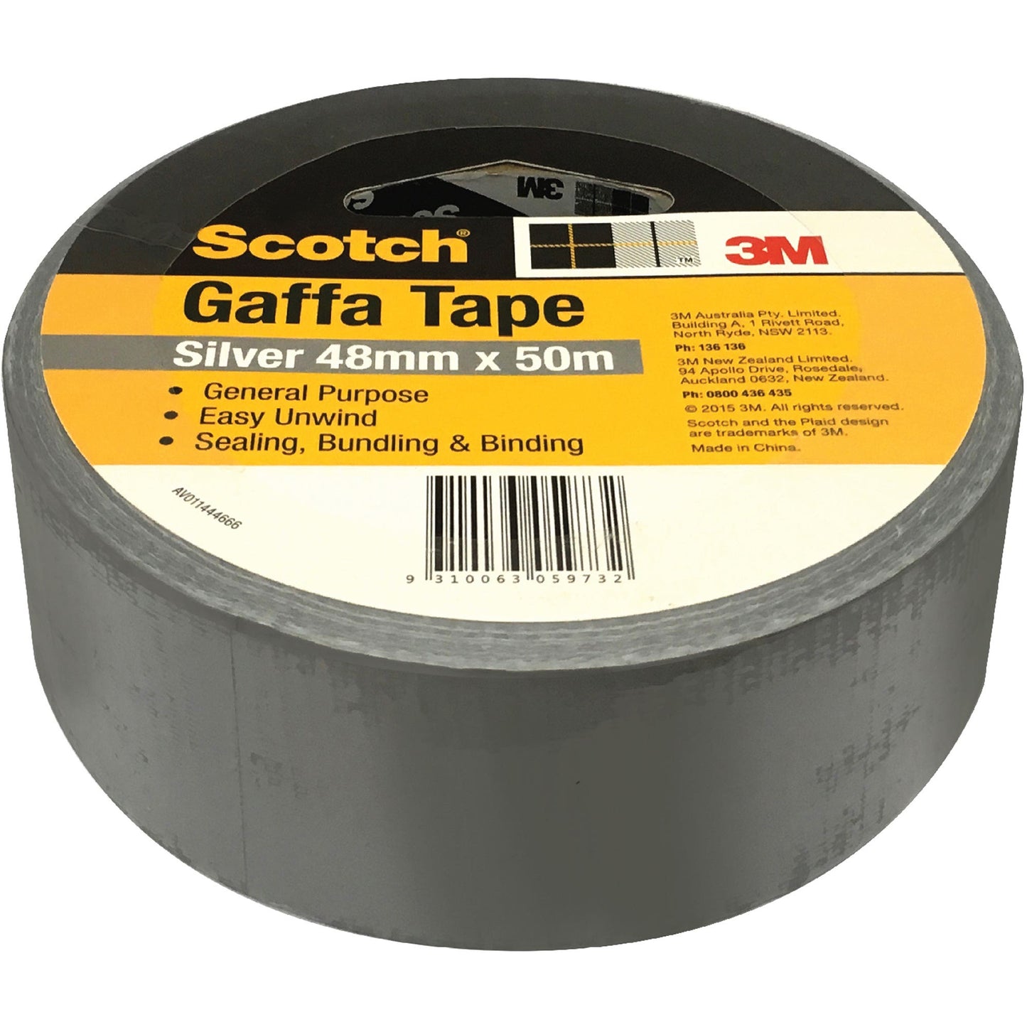 Scotch Utility Gaffa Tape 933 48mm X 50M 933-S-L Silver 9023702 39535
