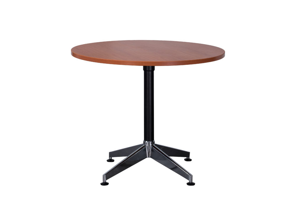 Rapid Typoon 900Mm Round Meeting Table Black Frame With 4 Star Chrome Base_9023876_TTR900 C_NLA