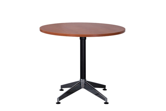 Rapid Typoon 900Mm Round Meeting Table Black Frame With 4 Star Chrome Base_9023876_TTR900 C_NLA