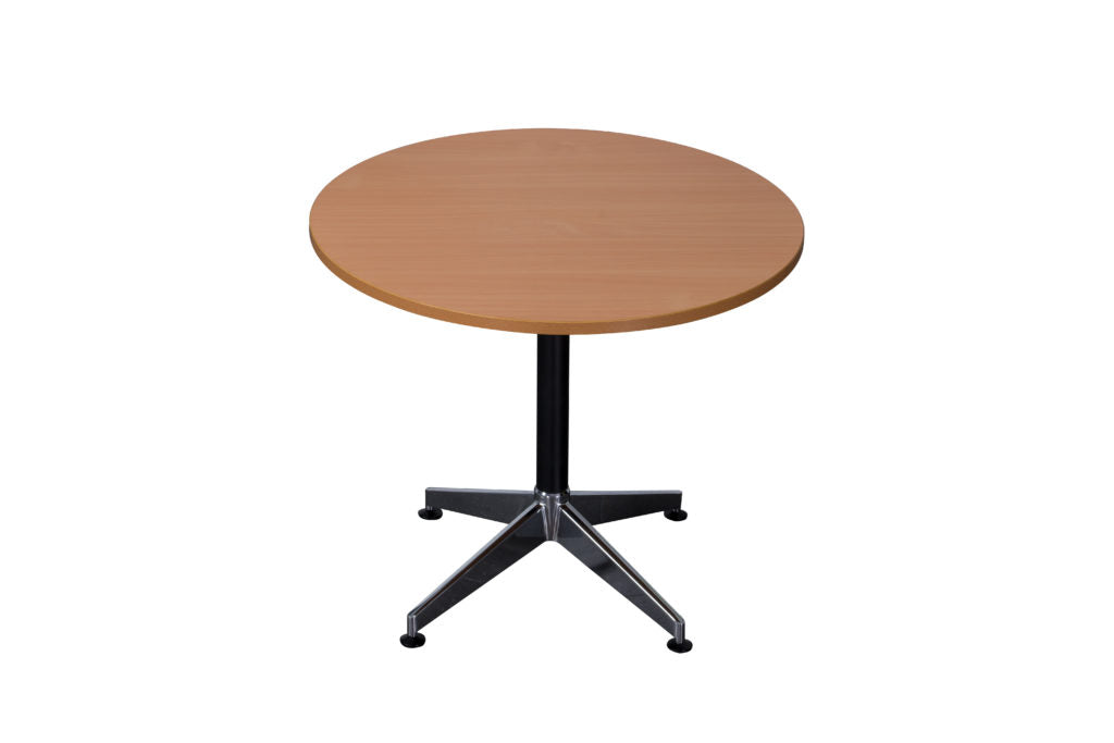Rapid Typhoon 1200Mm Round Meeting Table Black Frame With 4 Star Chrome Bas_9023877_TTR1200 B