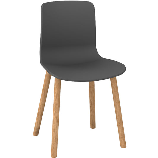 Acti Chair Beech Timber 4-leg Frame Poly Shell Charcoal_9024015_A4T-N20