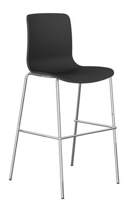 Acti Chrome Bar Stool Base 760Mm High With Polyprop Shell Black 9024120 AGC-N23
