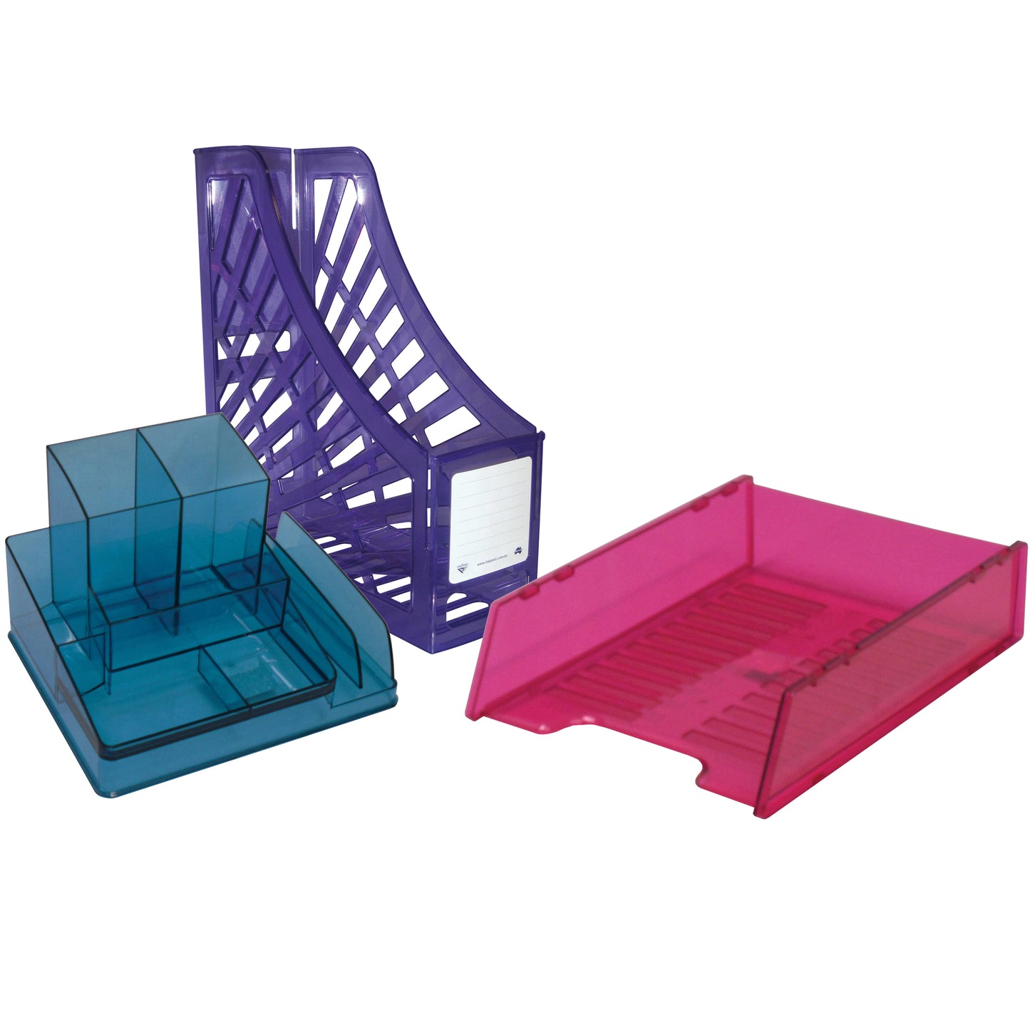 Italplast Desk Organiser I35 Plastic Tinted Blue_9024244_24701