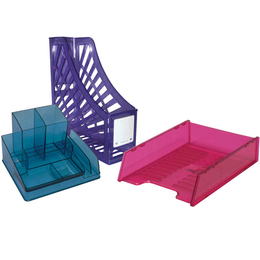 Italplast Desk Organiser I35 Plastic Tinted Blue_9024244_24701