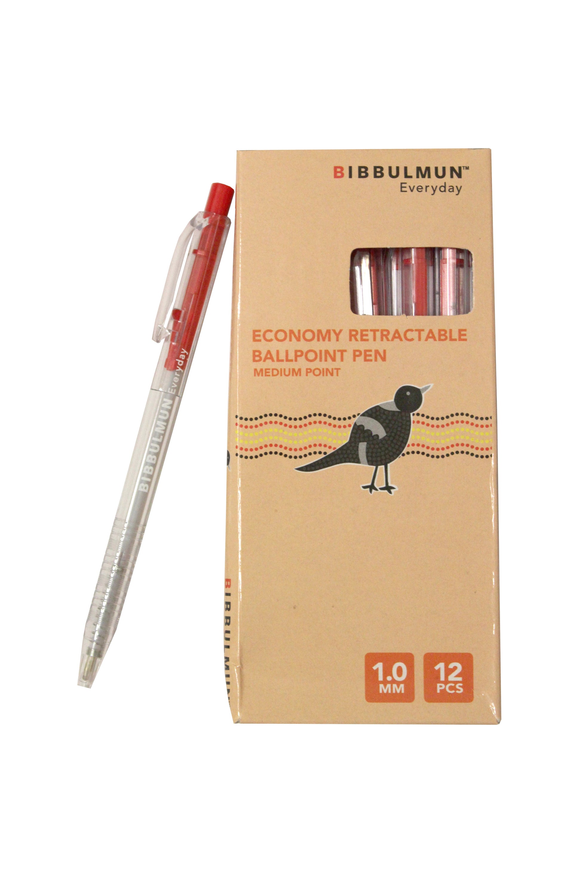Retractable Ballpoint Pen Medium Point 1mm Red 12 Pk 9025616 NPL-9025616