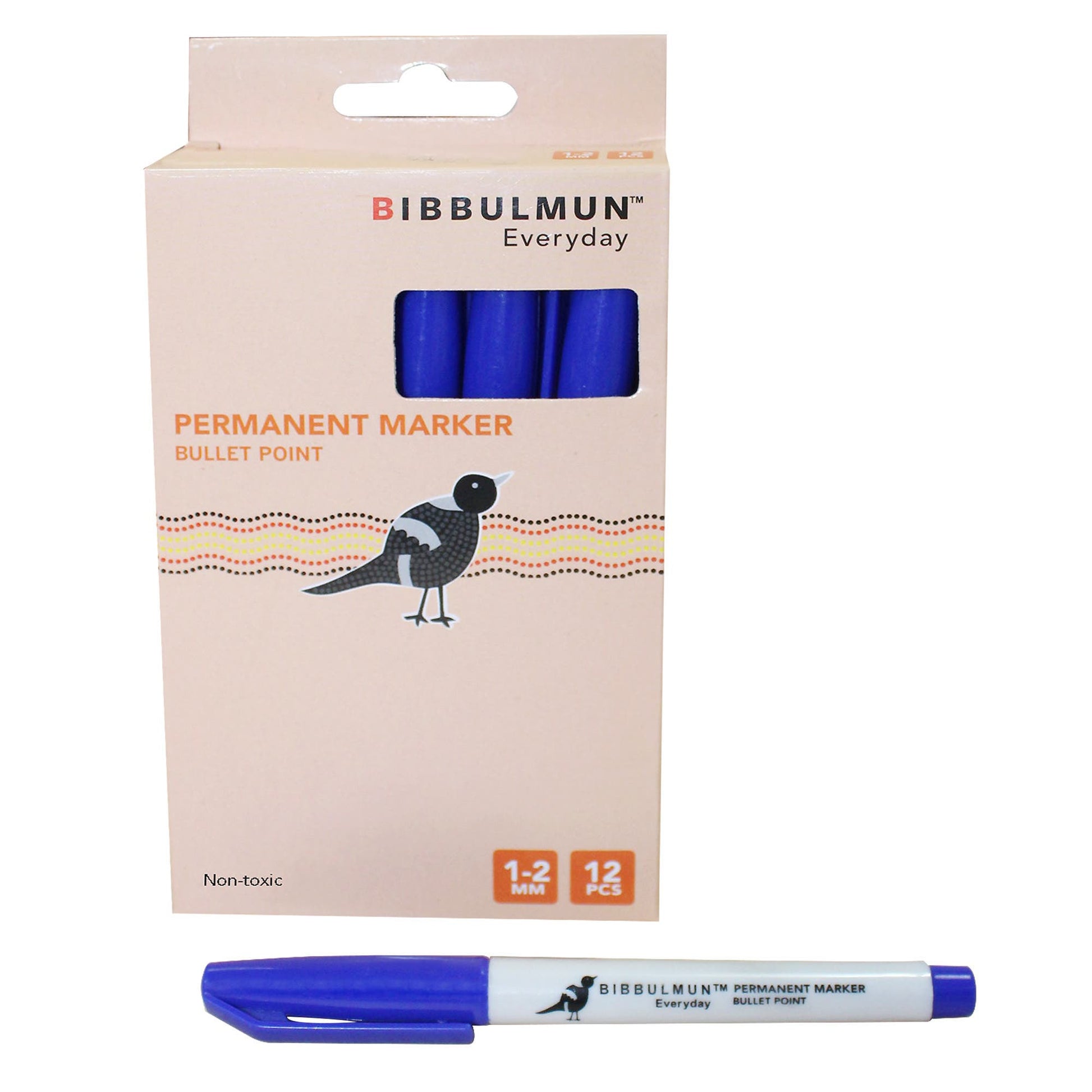 Bibbulmun Marker Permanent Bullet 100 Bx12 Blue 9027495 NPL-9027495