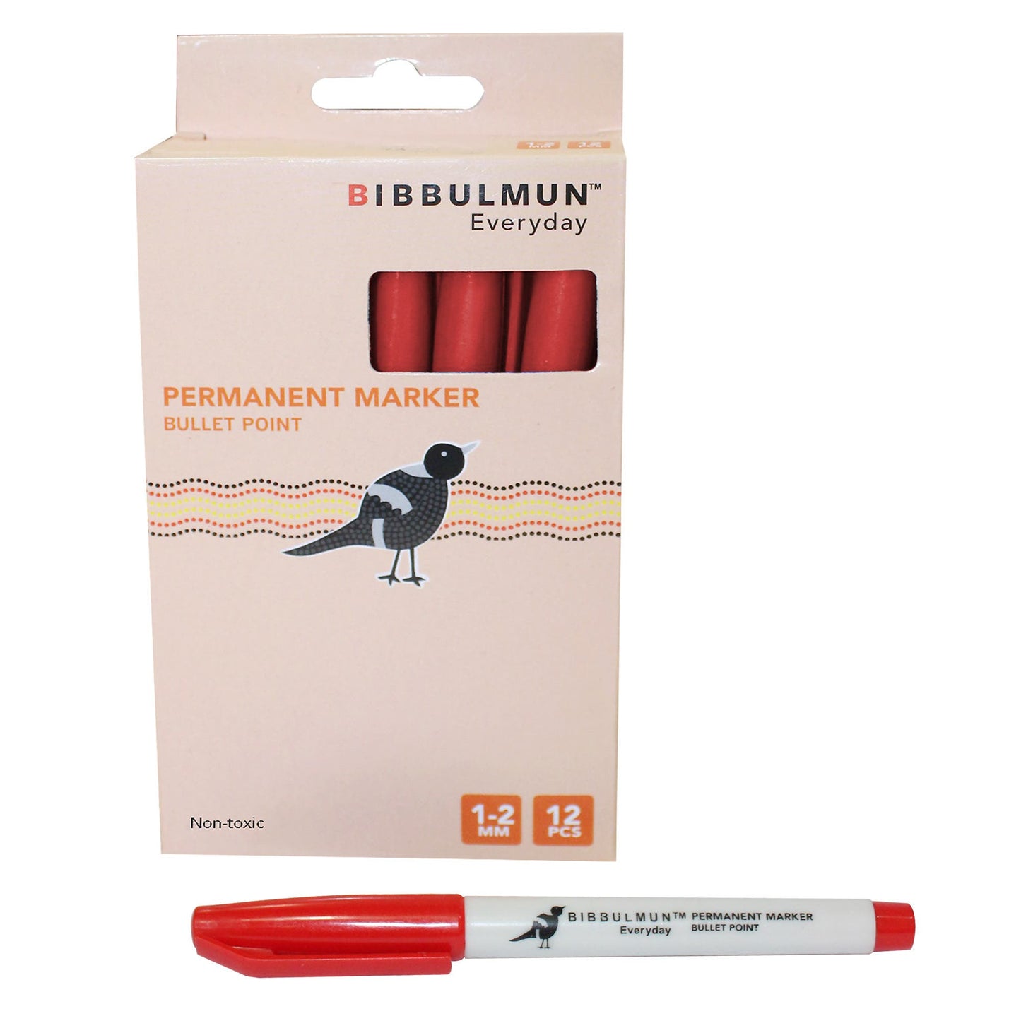 Permanent Marker 100 B Bullet Tip Red 12 Pk 9027496 NPL-9027496