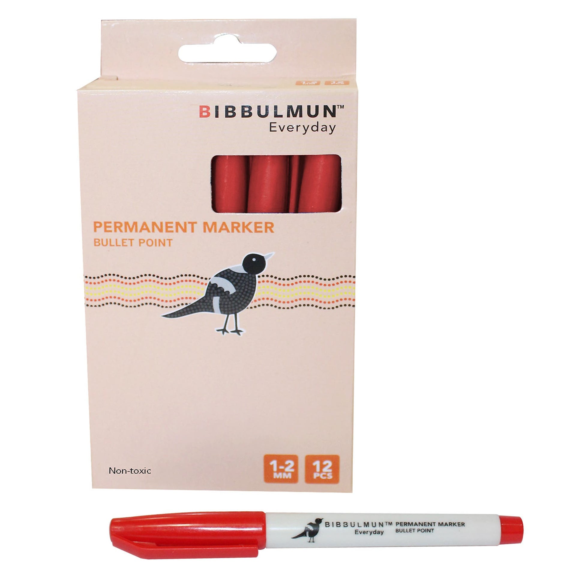 Permanent Marker 100 B Bullet Tip Red 12 Pk 9027496 NPL-9027496