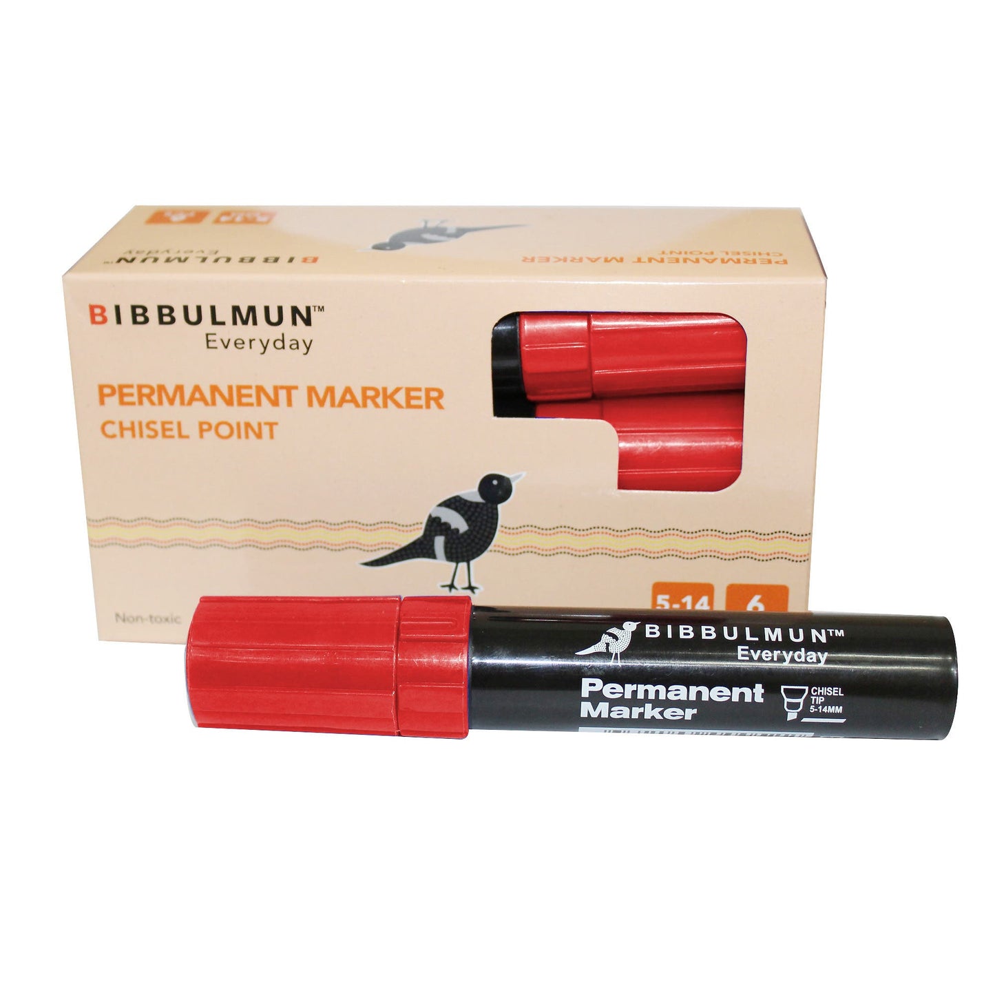 Bibbulmun Marker Permanent Jumbo Chisel 810 Bx6 Red 9027499