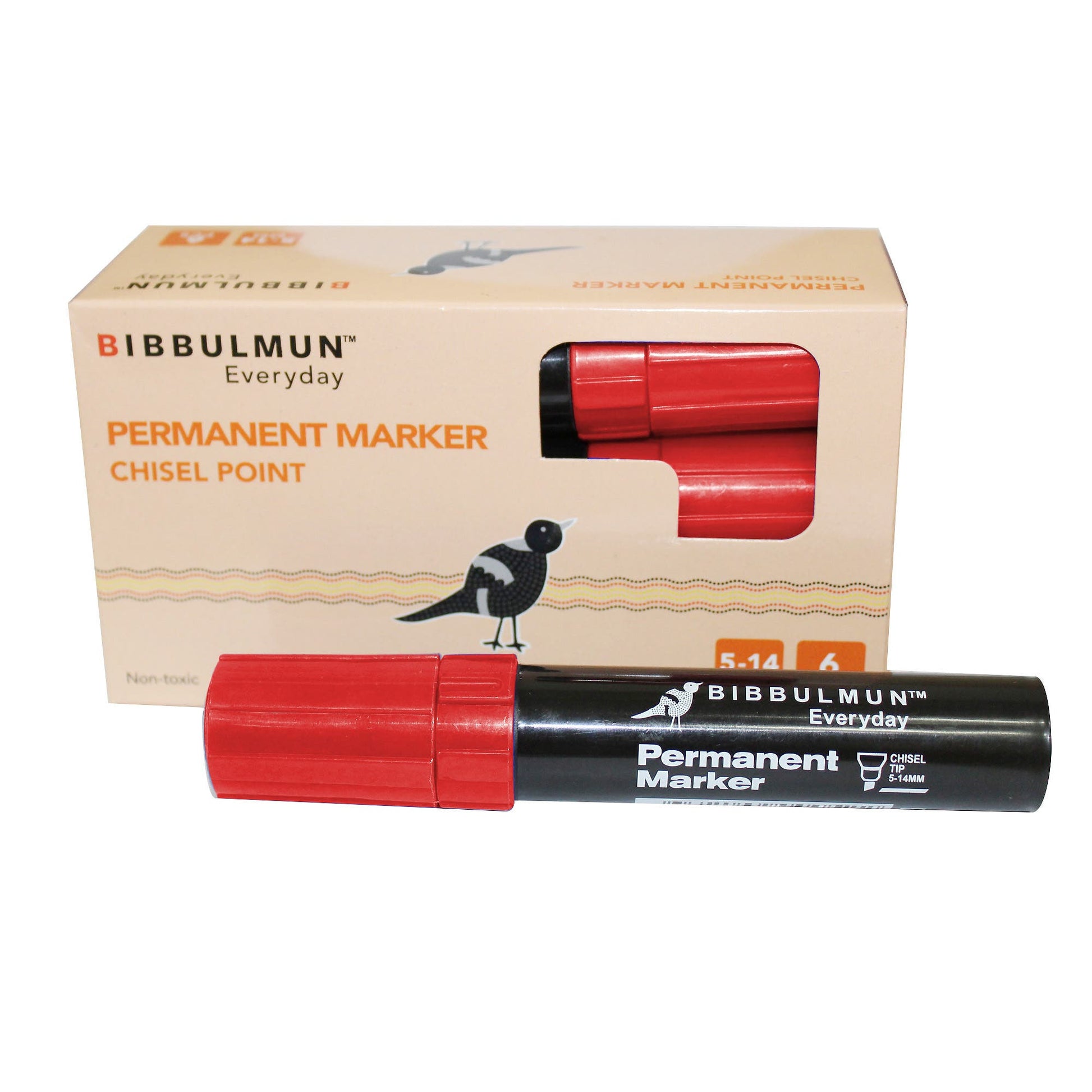 Bibbulmun Marker Permanent Jumbo Chisel 810 Bx6 Red 9027499