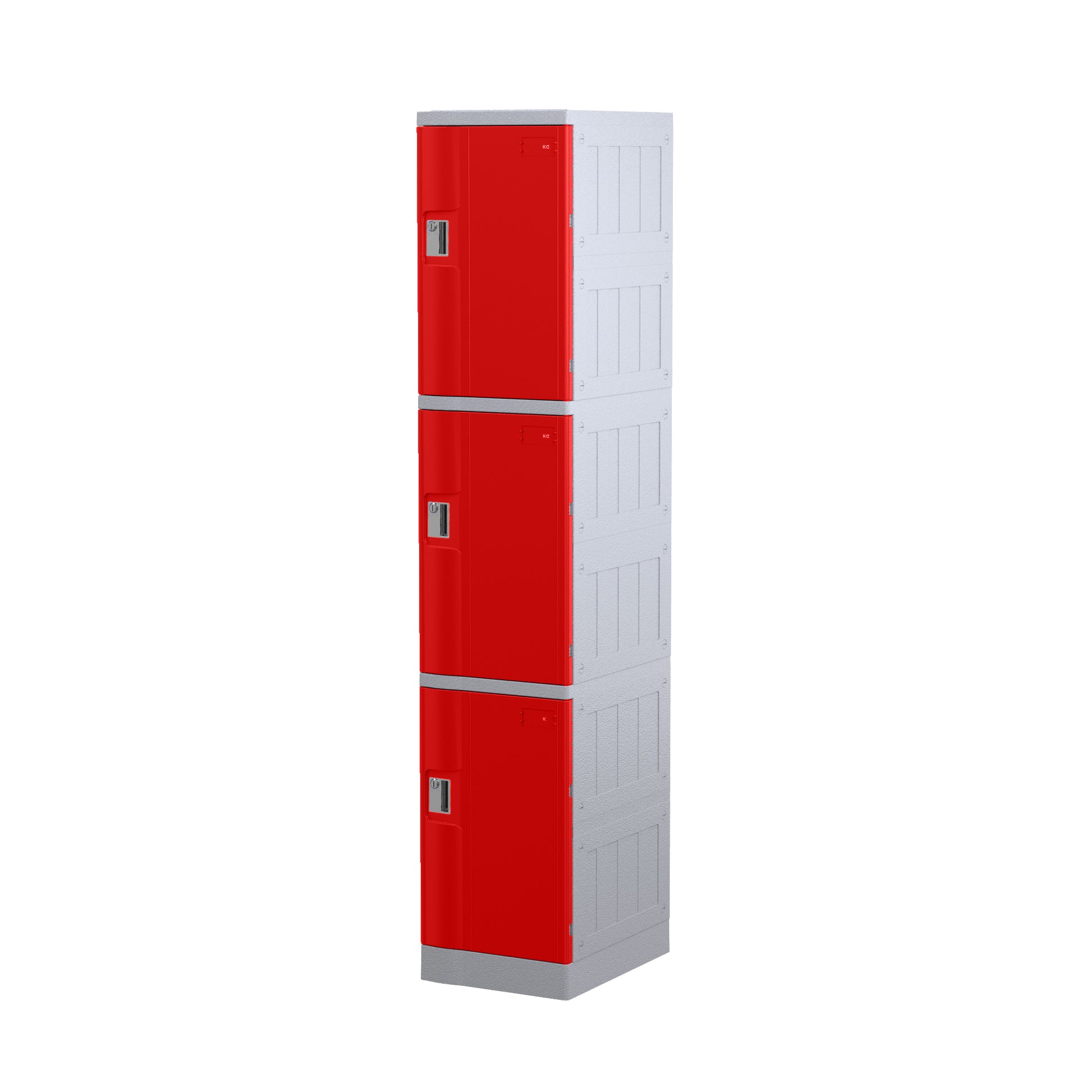 Locker 3 Door Abs Plastic 1940hx380wx500d Red_9029215_ABSPL3/1940