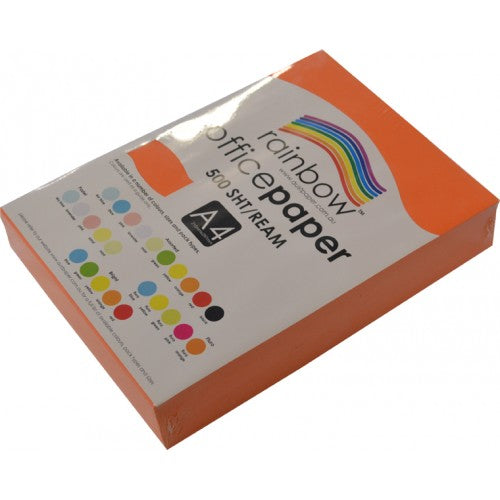 Rainbow Paper A4 80gsm Bright Colours Orange Ream_9031006_43840