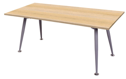 Rapid Span Meeting Table 1800X750 Silver Frame With Chrome Foot Natural Oak_9031066_RST1875 NO